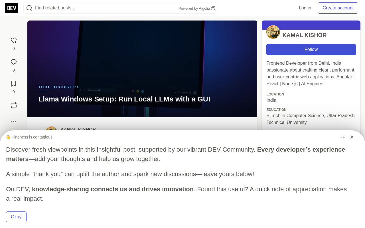 Llama Windows:在系统托盘一键运行本地LLM