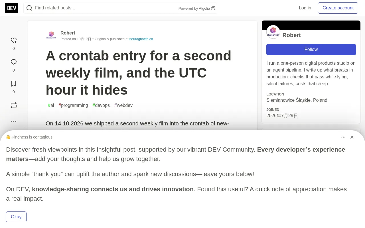 Timezone Traps in Scheduled Jobs: The UTC and Deployment Window Behind a Single crontab Entry