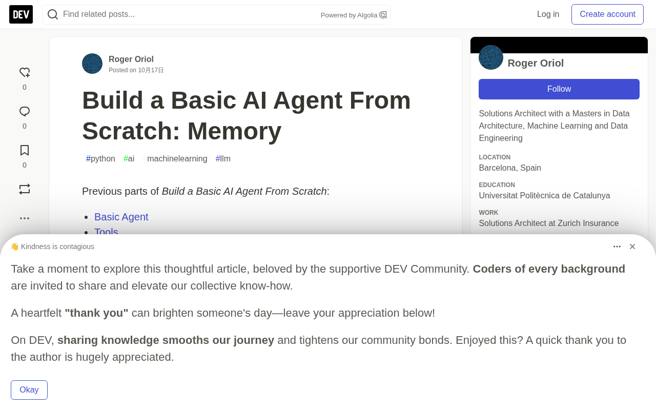 Building an AI Agent from Scratch: File-Based Long-Term Memory Implementation and Security Design