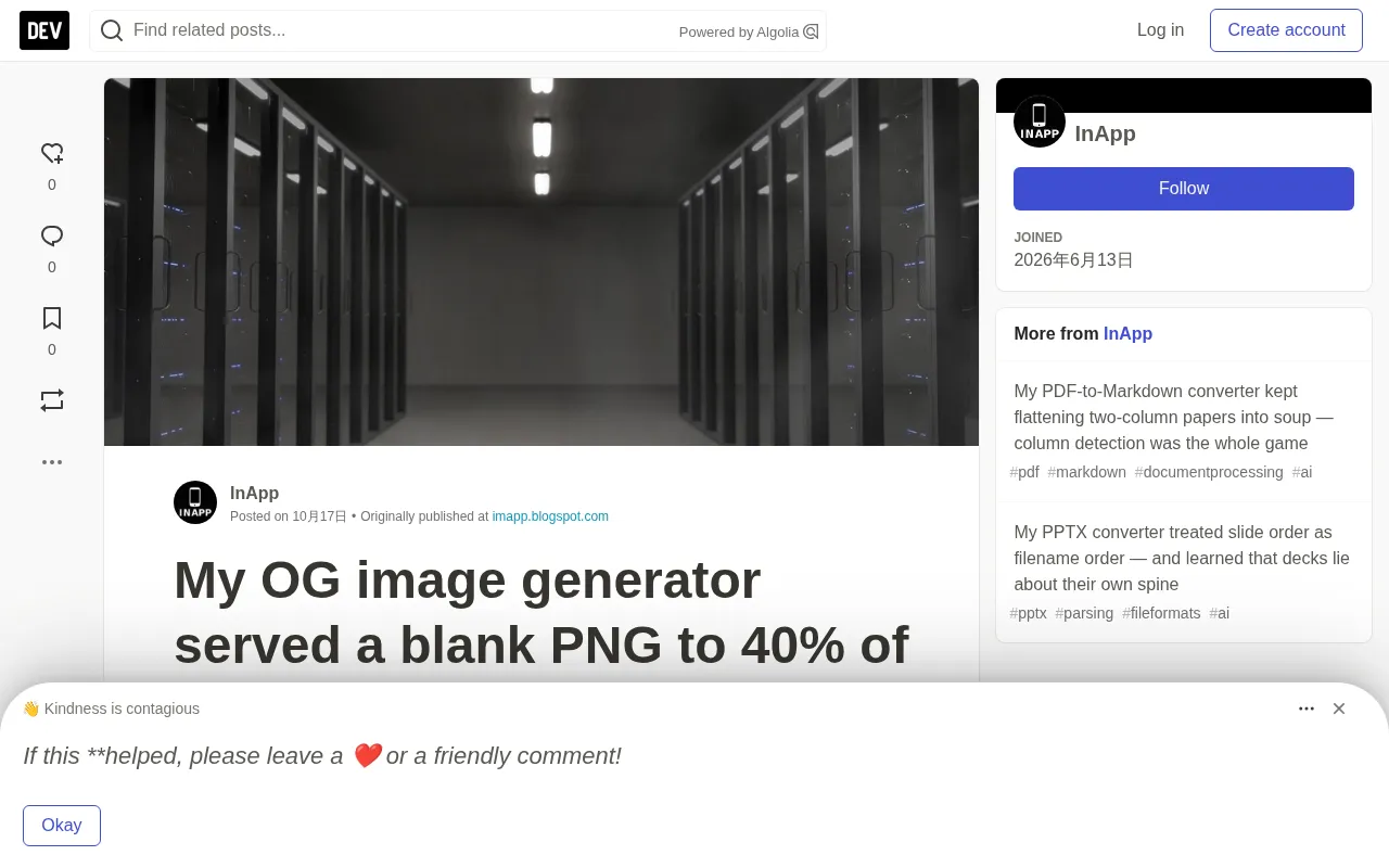 A Cache Incident in an OG Image Generator: The Culprit Was the URL