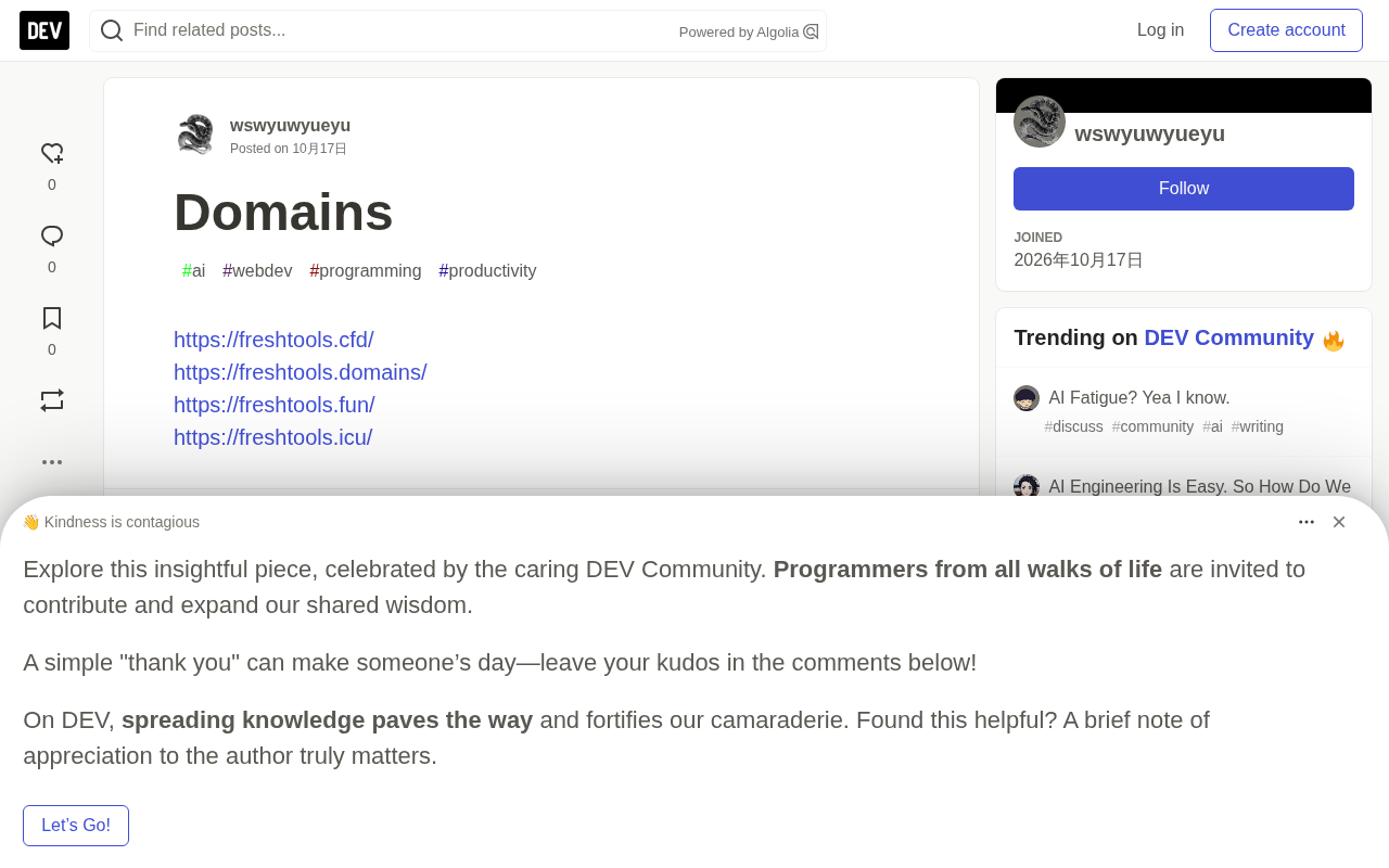 freshtools' Multi-Domain Strategy: Why AI Tool Sites Favor .cfd and .icu