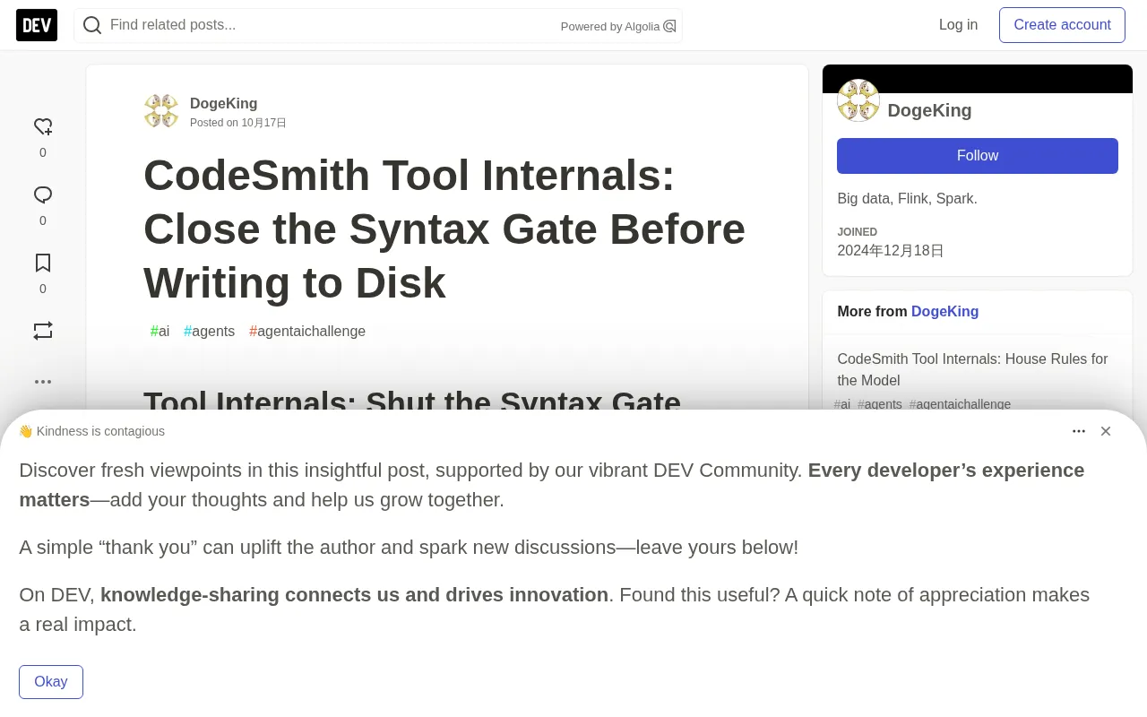 CodeSmith Syntax Gate: The Last Line of Defense Before Writing to Disk
