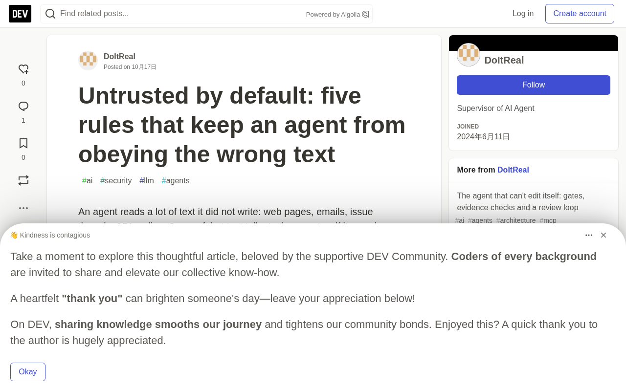 Five Rules for AI Agent Security: Never Trust External Text by Default