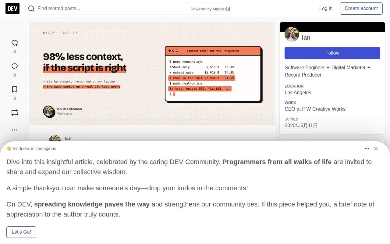 Is context-mode's 98% Savings Overstated? The Real Challenge Is the Model Writing Scripts
