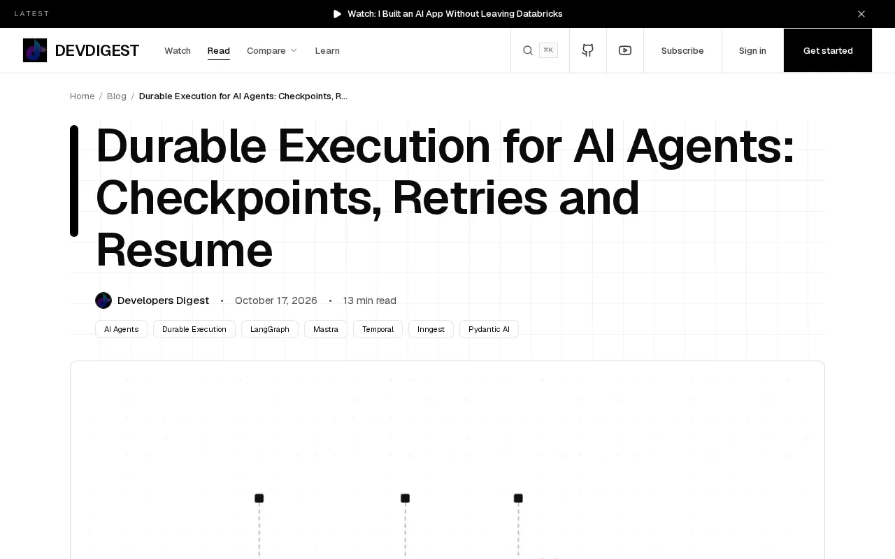 Durable Execution for AI Agents: Checkpoints, Retries, and Recovery
