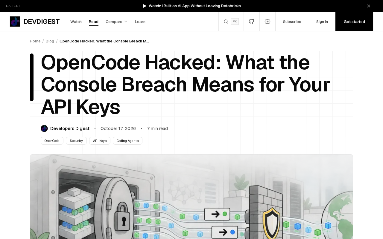 OpenCode Console 遭入侵:API 密钥安全拉响警报