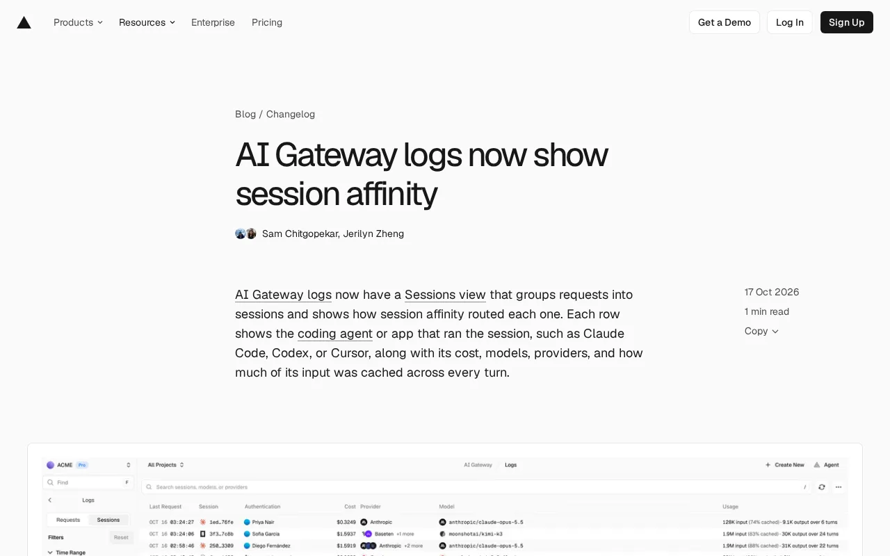 AI Gateway Logs Adds Session View: How Session Affinity Reduces AI Coding Costs