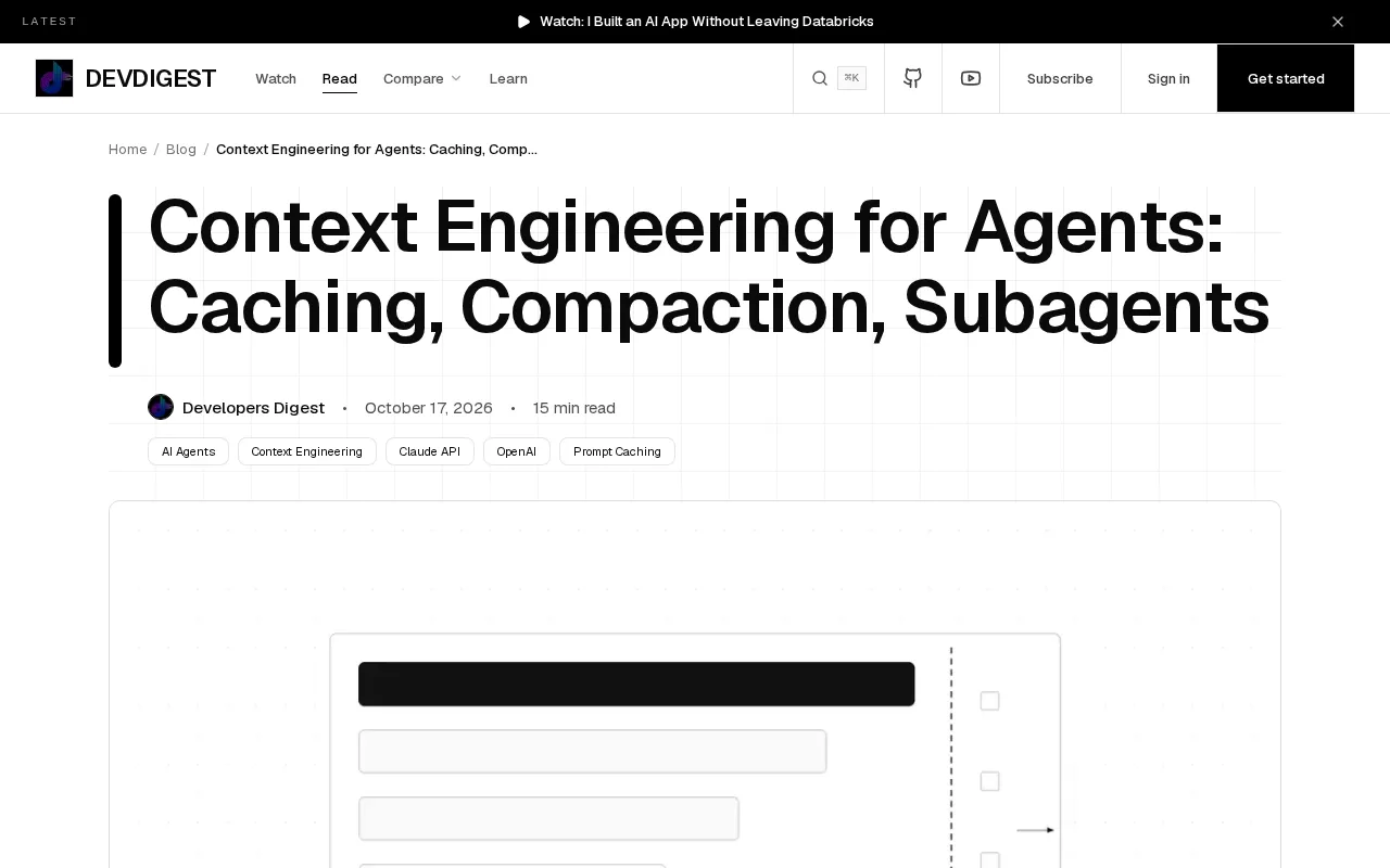 Agent Context Engineering: Caching, Compaction, and Subagent in Practice