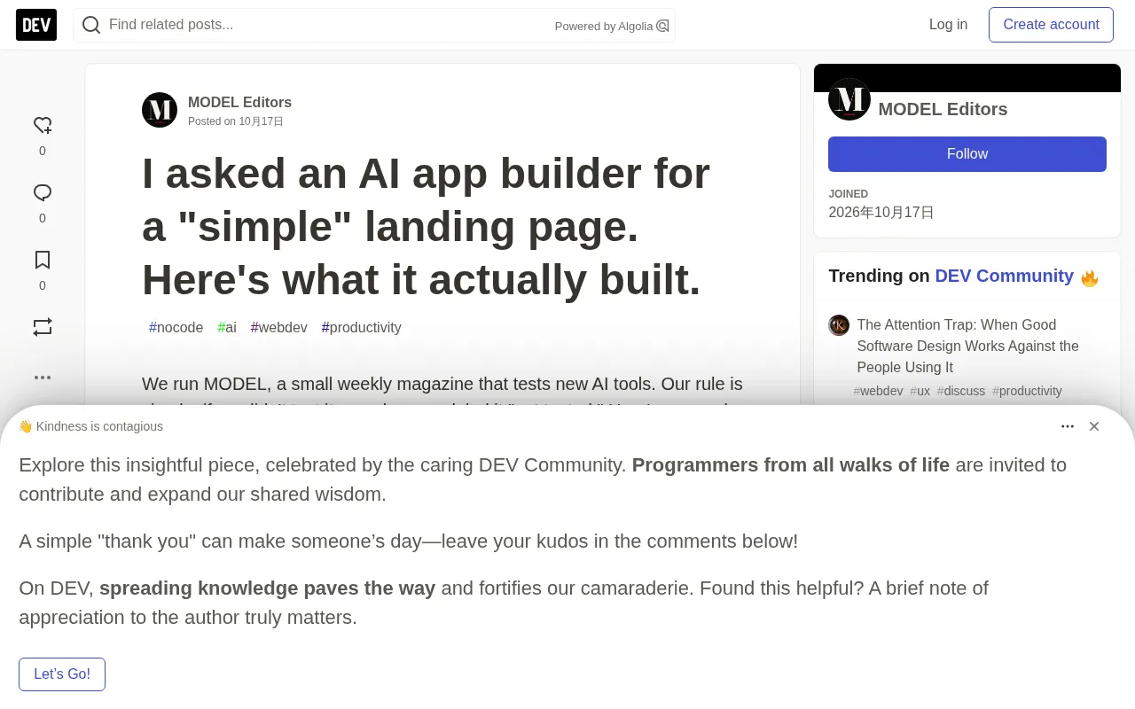 AI Website Builder Hands-On Test: One Prompt Generates a Landing Page, But Three Pitfalls Lurk