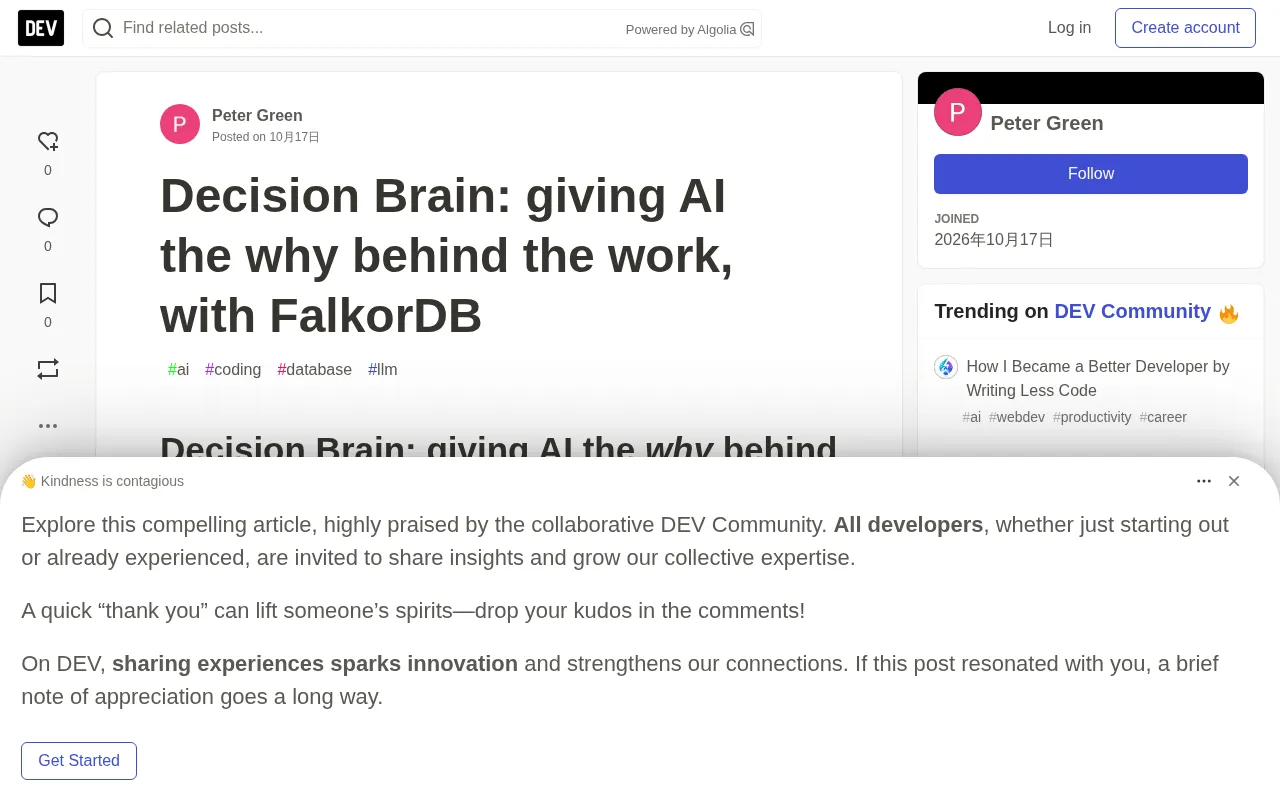 rss source: Decision Brain: giving AI the why behind the work, with FalkorDB