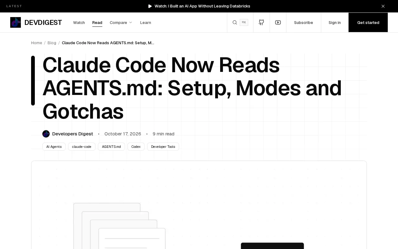 Claude Code Now Reads AGENTS.md: Configuration, Modes, and Caveats