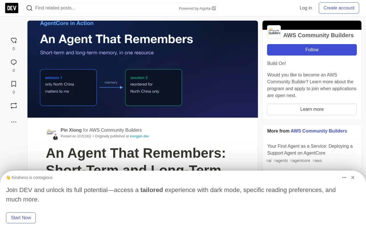 AgentCore Memory in Practice: How Short-Term and Long-Term Memory Work Across Sessions
