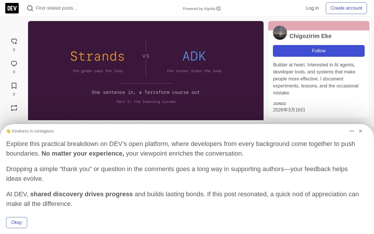 Strands vs ADK in Practice: Building an AI Learning System from Scratch — Which Comes Out on Top?