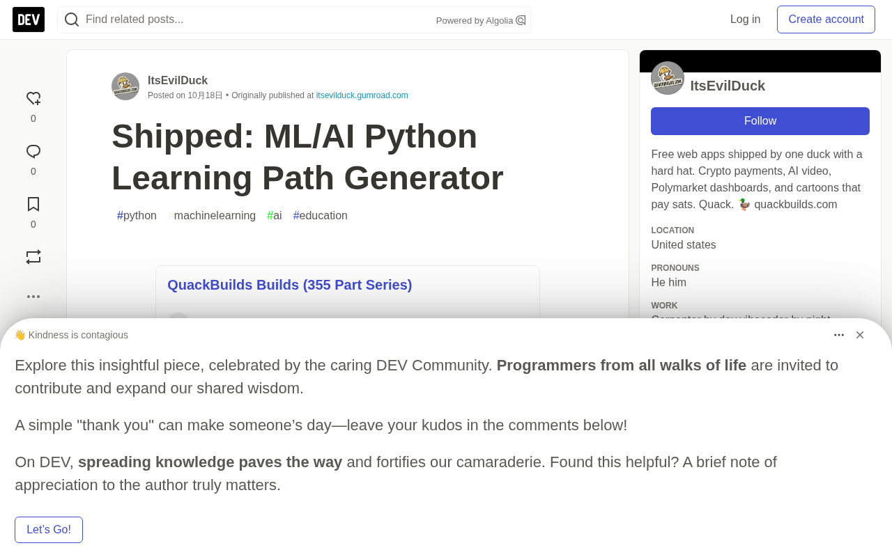 ML/AI Python学习路径生成器:从CS50P到机器学习的个性化路线图