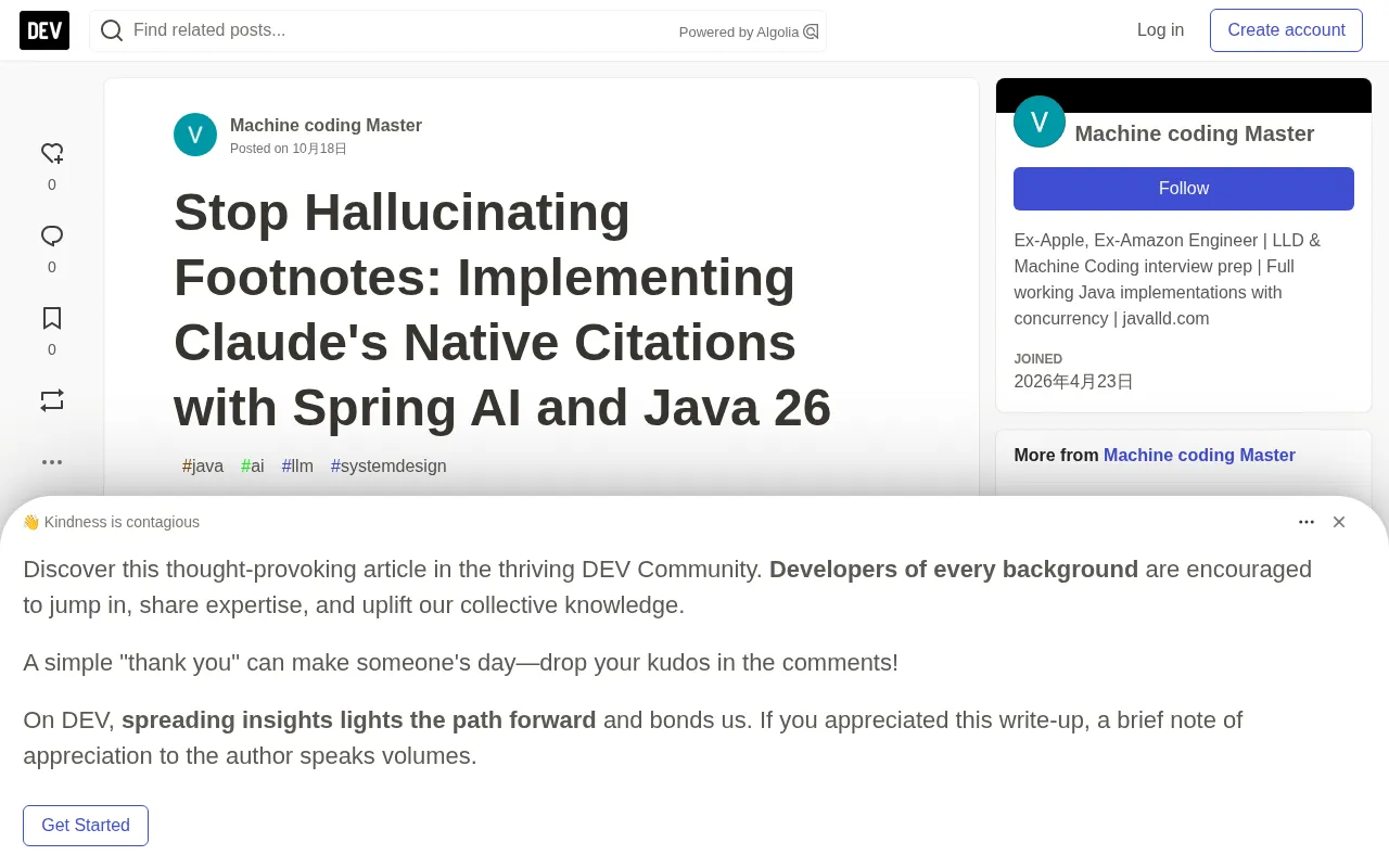 Farewell to Hallucinated Footnotes: Native Claude Citations with Spring AI and Java 26