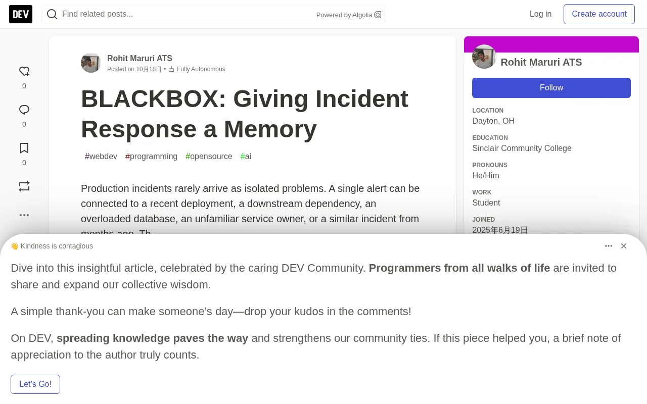 BLACKBOX: Injecting Memory into Incident Response with a Knowledge Graph