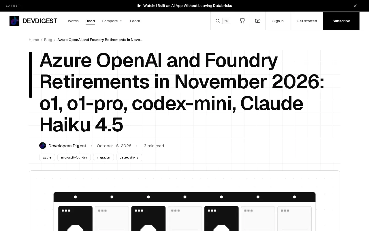 Azure OpenAI与Foundry 2026年11月退役清单:o1、Claude Haiku 4.5等模型迁移指南