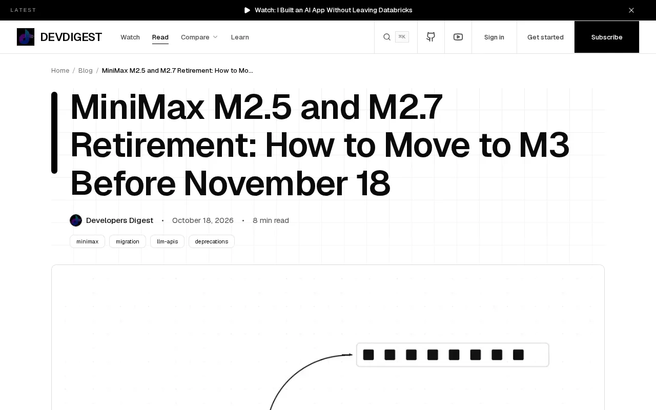 MiniMax M2.5/M2.7退役:迁移M3 API指南与成本分析