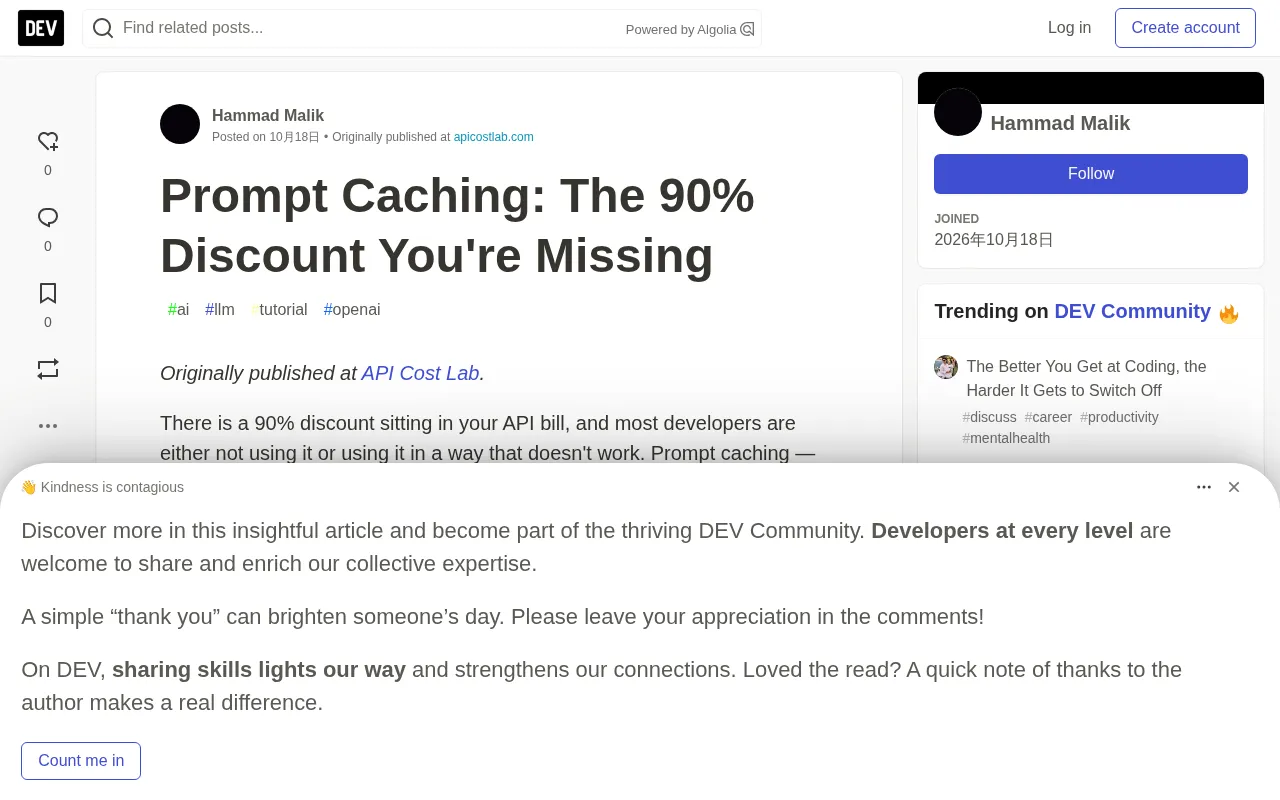 Prompt Caching: The API Cost Killer 90% of Developers Overlook