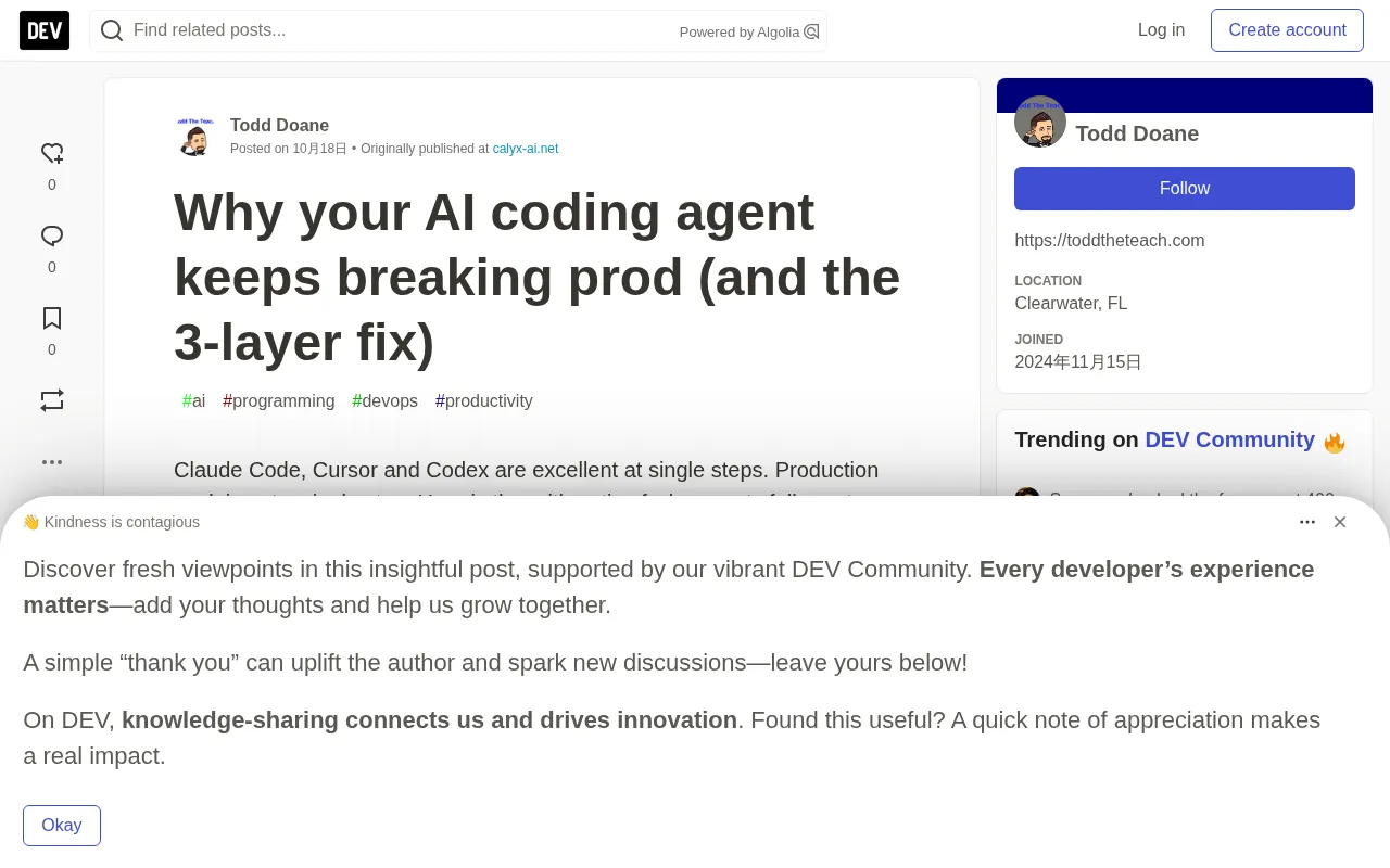 Typical failure scenarios for AI coding agents in production