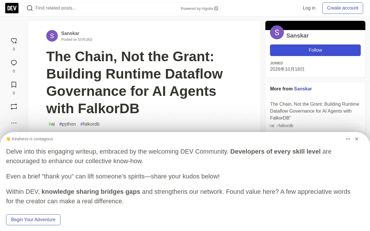 Beyond Authorization Silos: Runtime Data-Flow Governance for AI Agents with FalkorDB