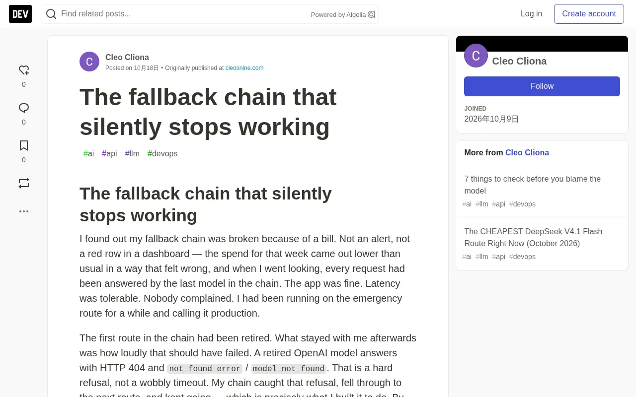 The Broken Fallback Chain: When the Backup Model Becomes the Only Option