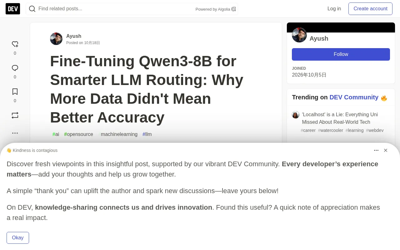 Fine-Tuning Qwen3-8B for Smarter LLM Routing