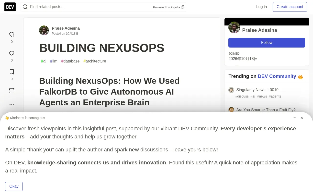 Building NexusOps with FalkorDB: A Graph Memory Architecture for Multi-Agent Incident Response