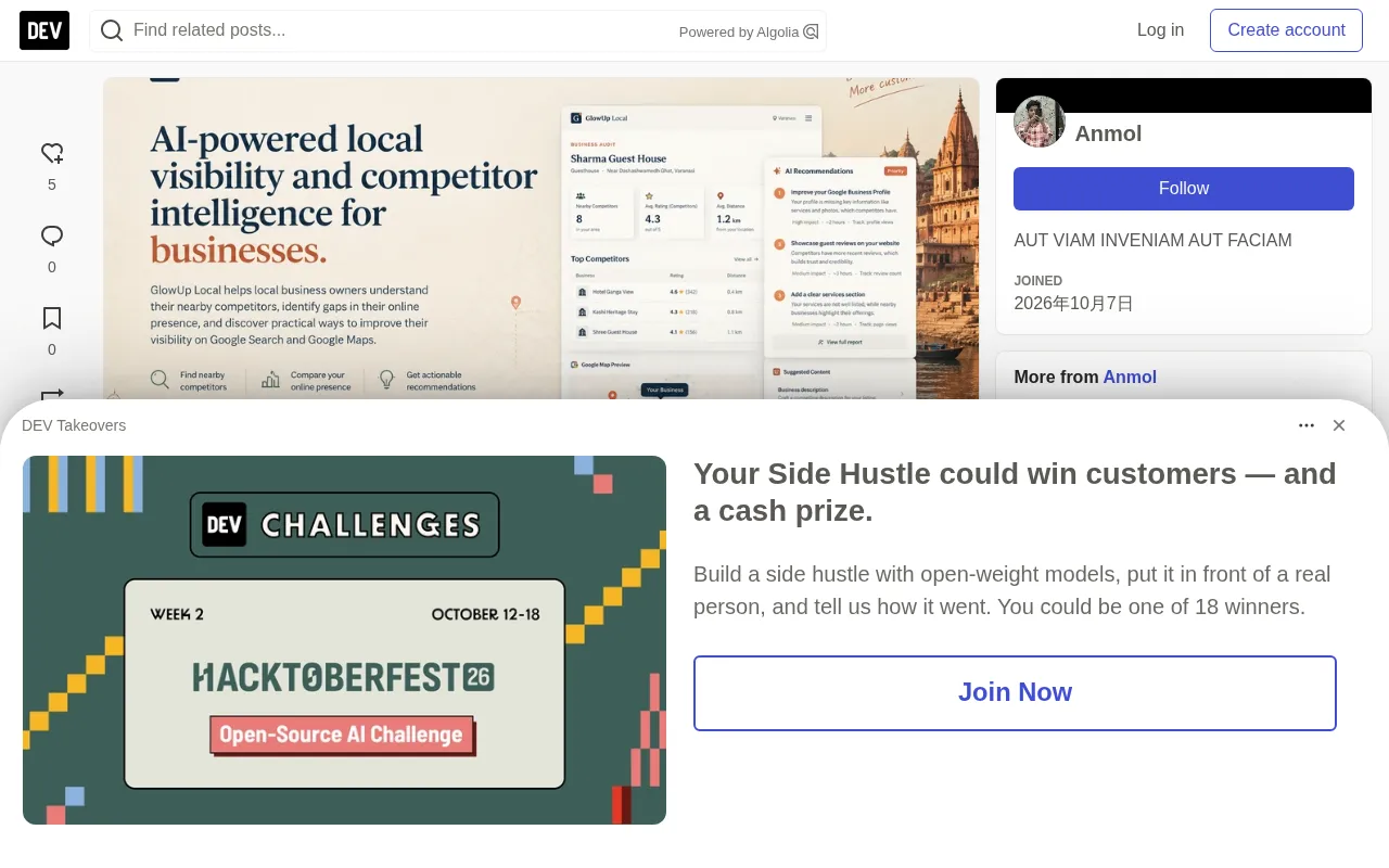 GlowUp Local: An Open-Source AI Tool That Helps Local Businesses Understand Their Competitiveness