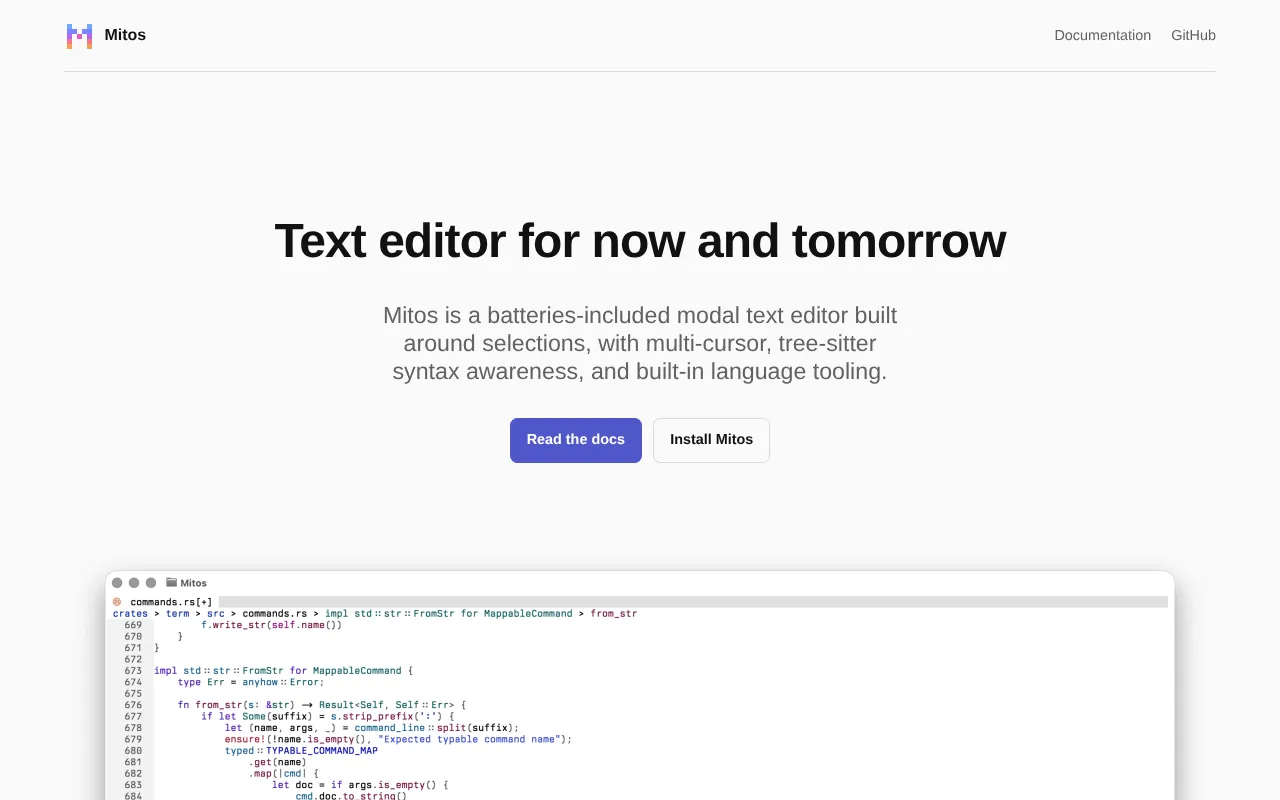 Mitos: A New Editor Option Based on a Helix Fork