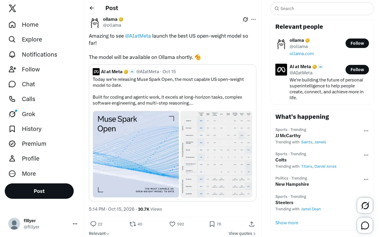 Twitter source: Meta open-weight model announcement