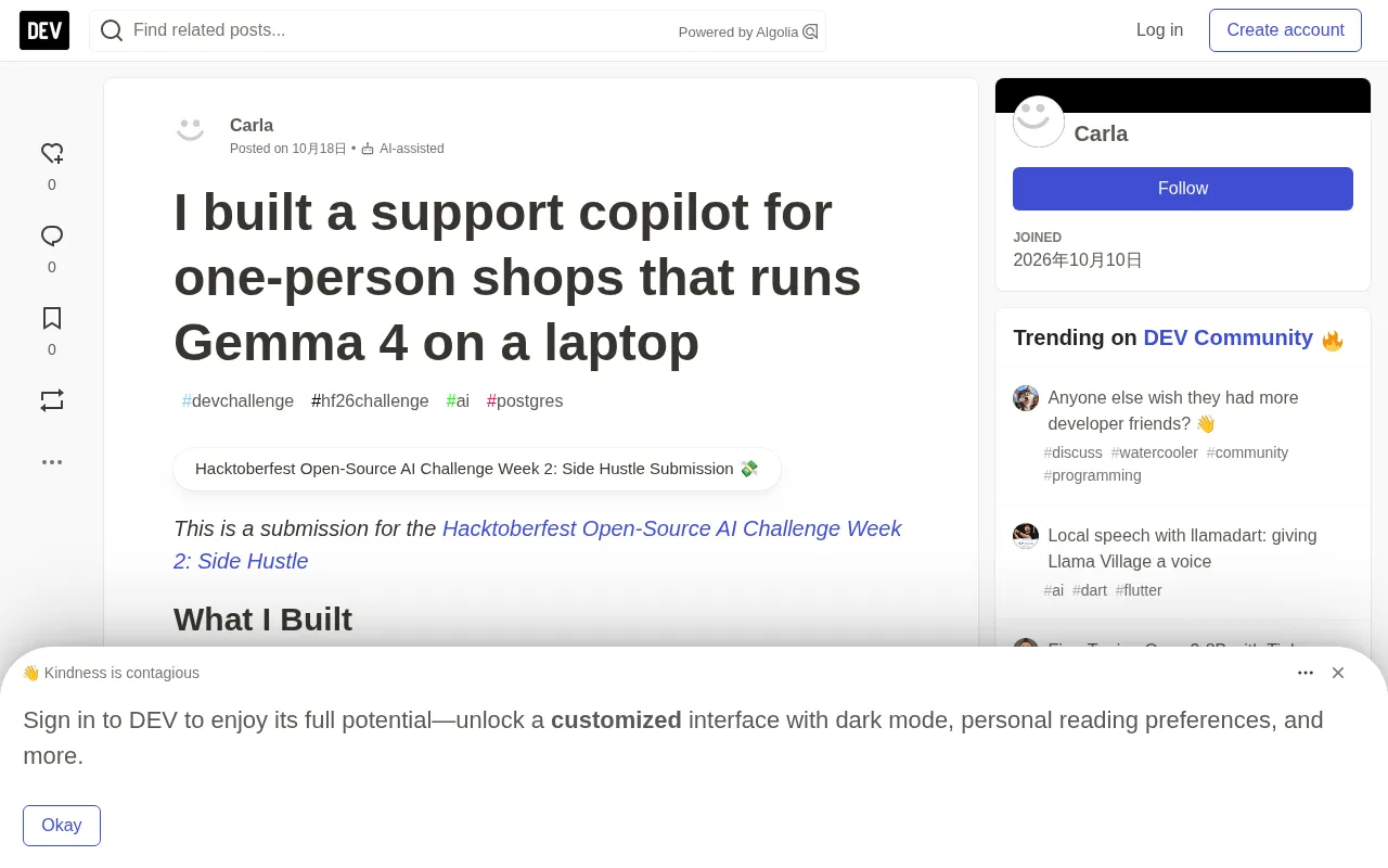 Building a Customer Support Copilot with Local Gemma 4: A Zero-Cost AI Assistant for a One-Person Shop