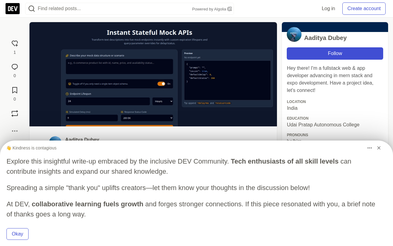 Stanza: Turn Natural Language into Stateful Mock APIs in Seconds
