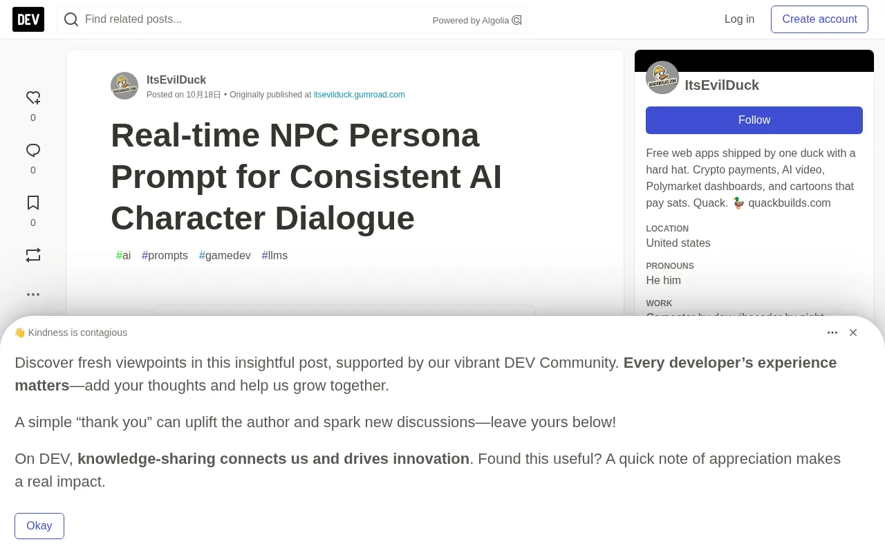 实时NPC人设提示词:让AI角色对话不再崩人设