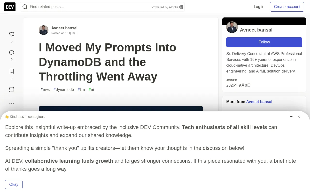 Goodbye Rate Limits: I Moved Prompts into DynamoDB and the Inference Pipeline Runs at Full Speed