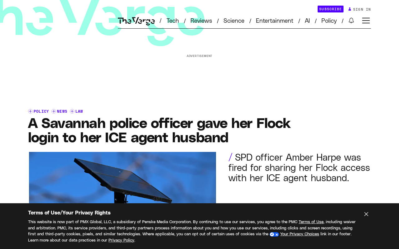 Savannah Officer Fired for Sharing Flock Login Access with ICE Agent Husband