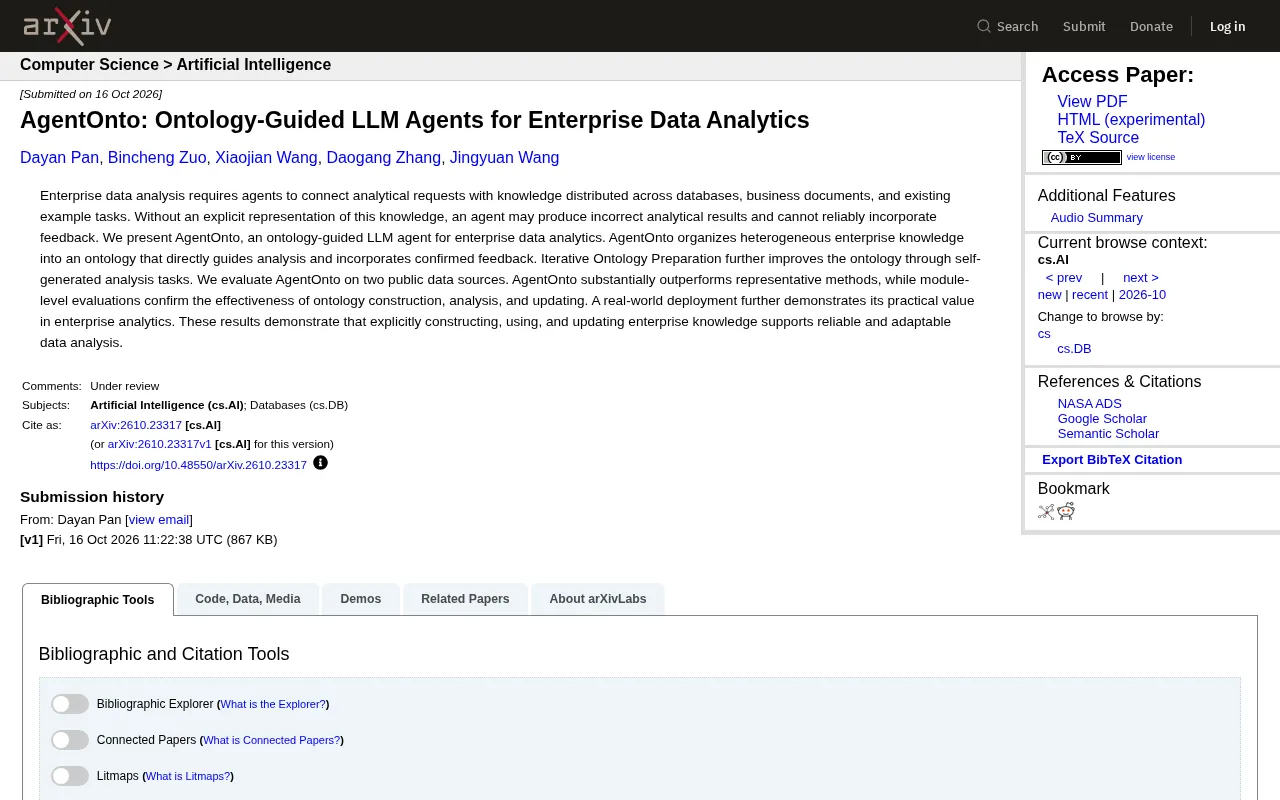 AgentOnto: How Ontology-Guided LLM Agents Are Revolutionizing Enterprise Data Analysis