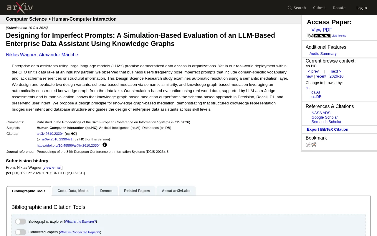 How Knowledge Graphs Rescue "Imperfect Prompts": A New Design for Enterprise Data Assistants