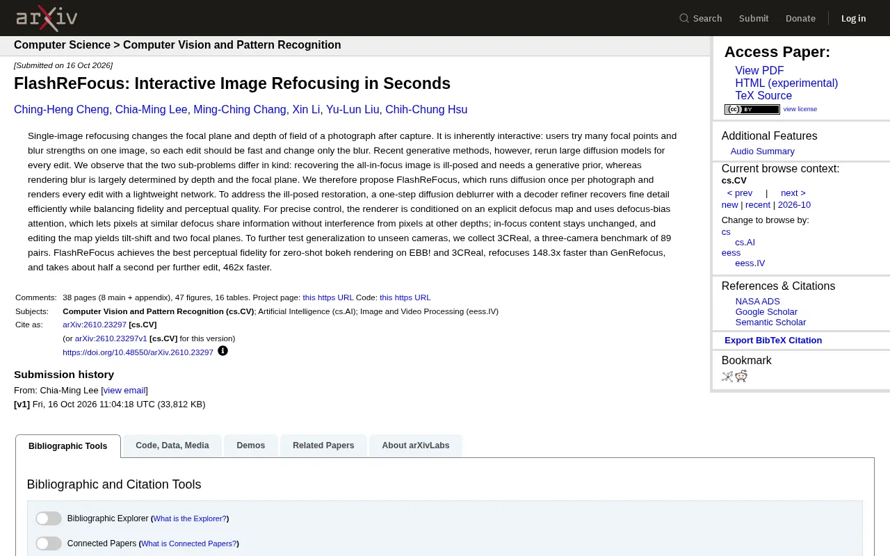 FlashReFocus: Second-Scale Interactive Refocusing, 148× Faster Than GenRefocus