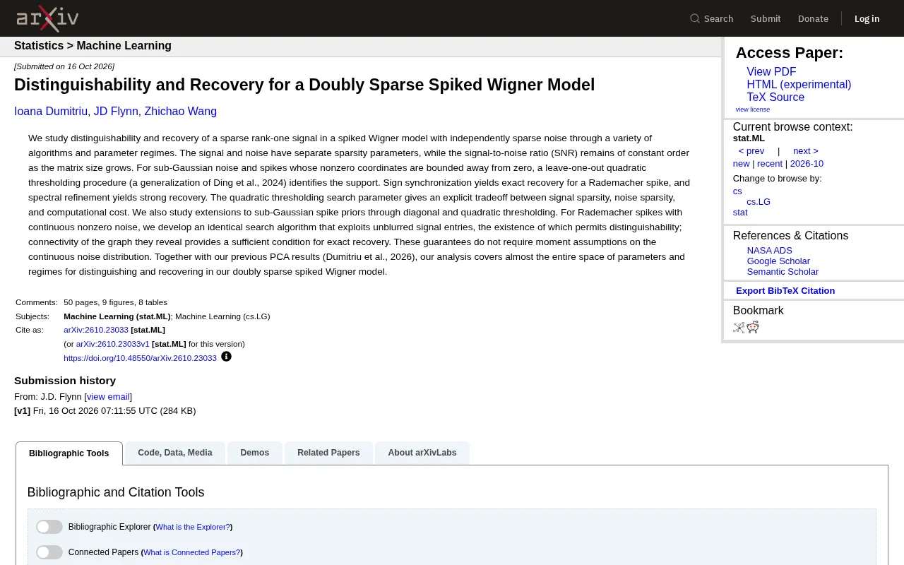 Doubly Sparse Spiked Wigner Model: Theoretical Breakthroughs in Distinguishability and Recovery