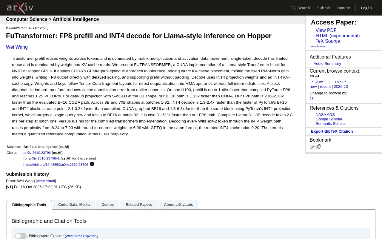 FP8 Prefill + INT4 Decode: New Optimization for Llama Inference on Hopper