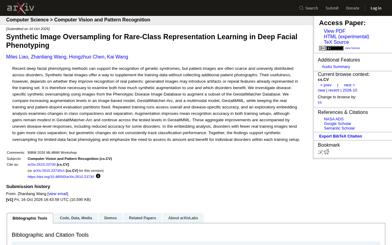 Synthetic Image Oversampling: Overcoming the Data Dilemma in Rare Disease Facial Recognition