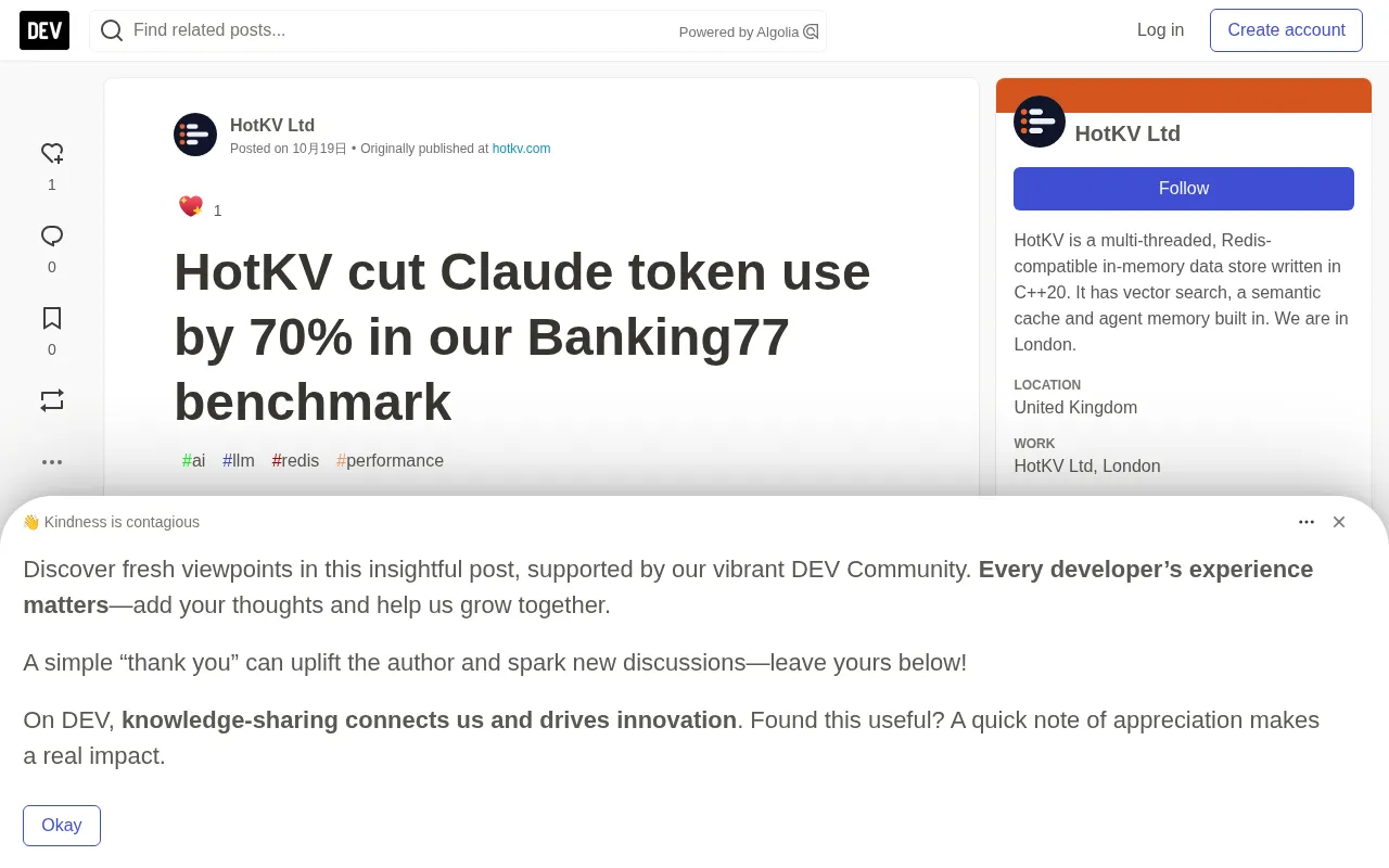 HotKV Semantic Cache Field Test: The Truth Behind 70% Cost Reduction on Claude Tokens