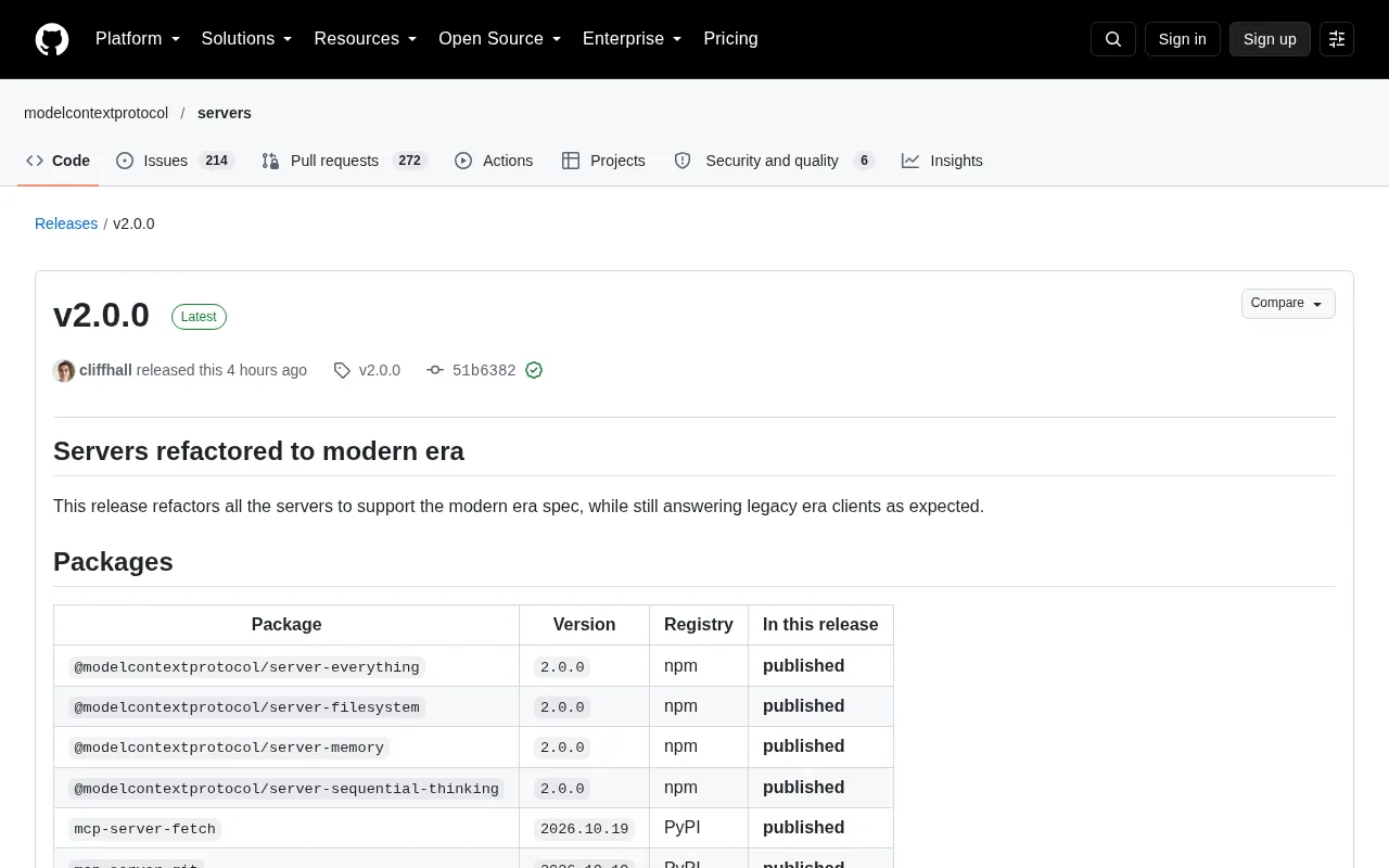 MCP Official Servers v2.0.0 Released: Full Compatibility with the New Protocol