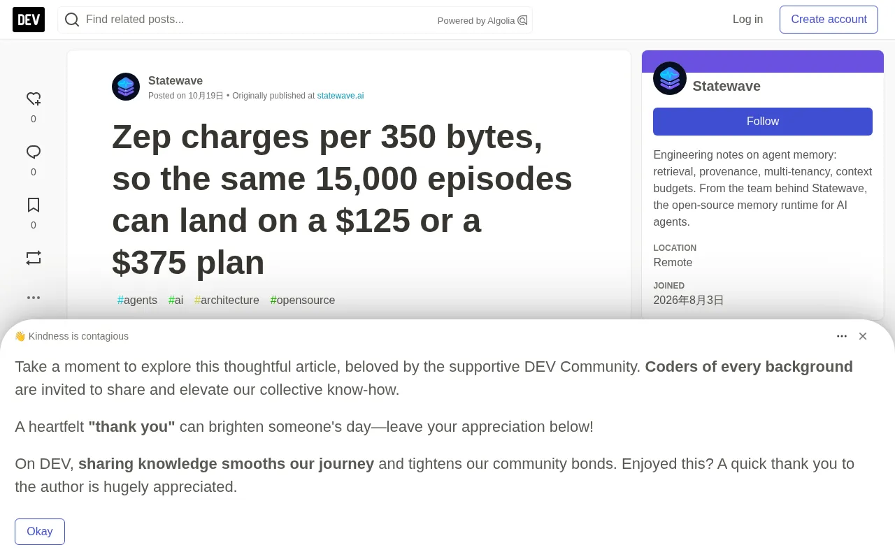 Zep's Byte-Based Billing: How 15,000 Episodes Jump from $125 to $375