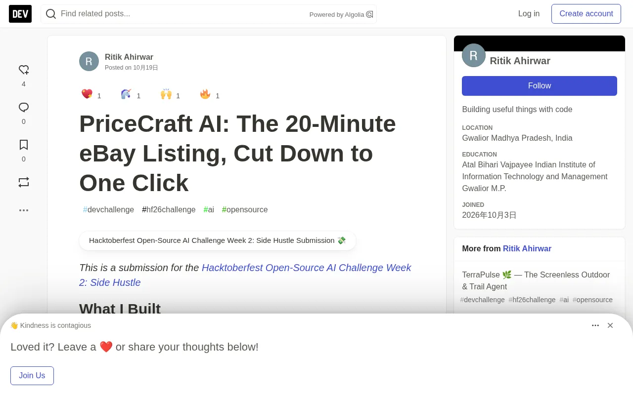 One-Click eBay Listing Generation: How PriceCraft AI Saves 20 Minutes with Open-Source Models