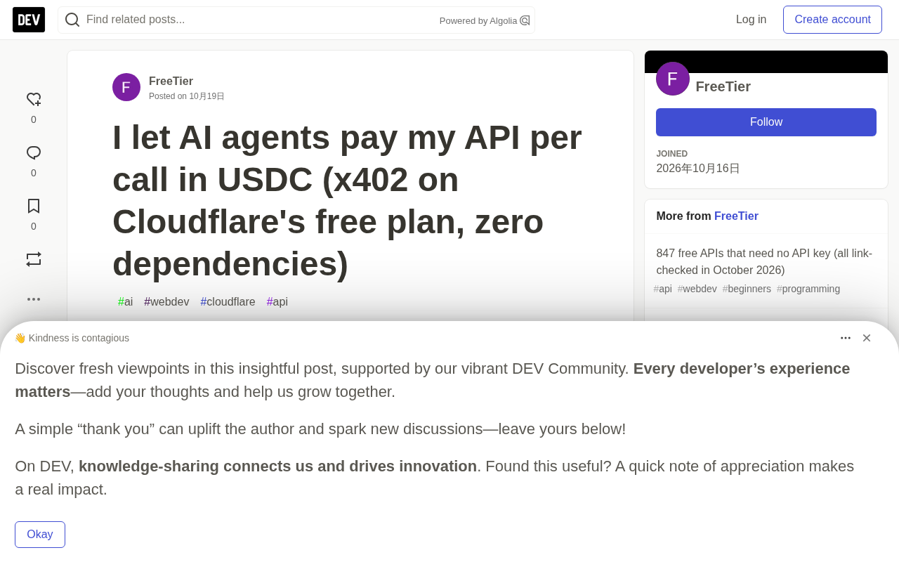 Zero-Dependency x402 Micropayment API: Pay-Per-Call for AI Agents