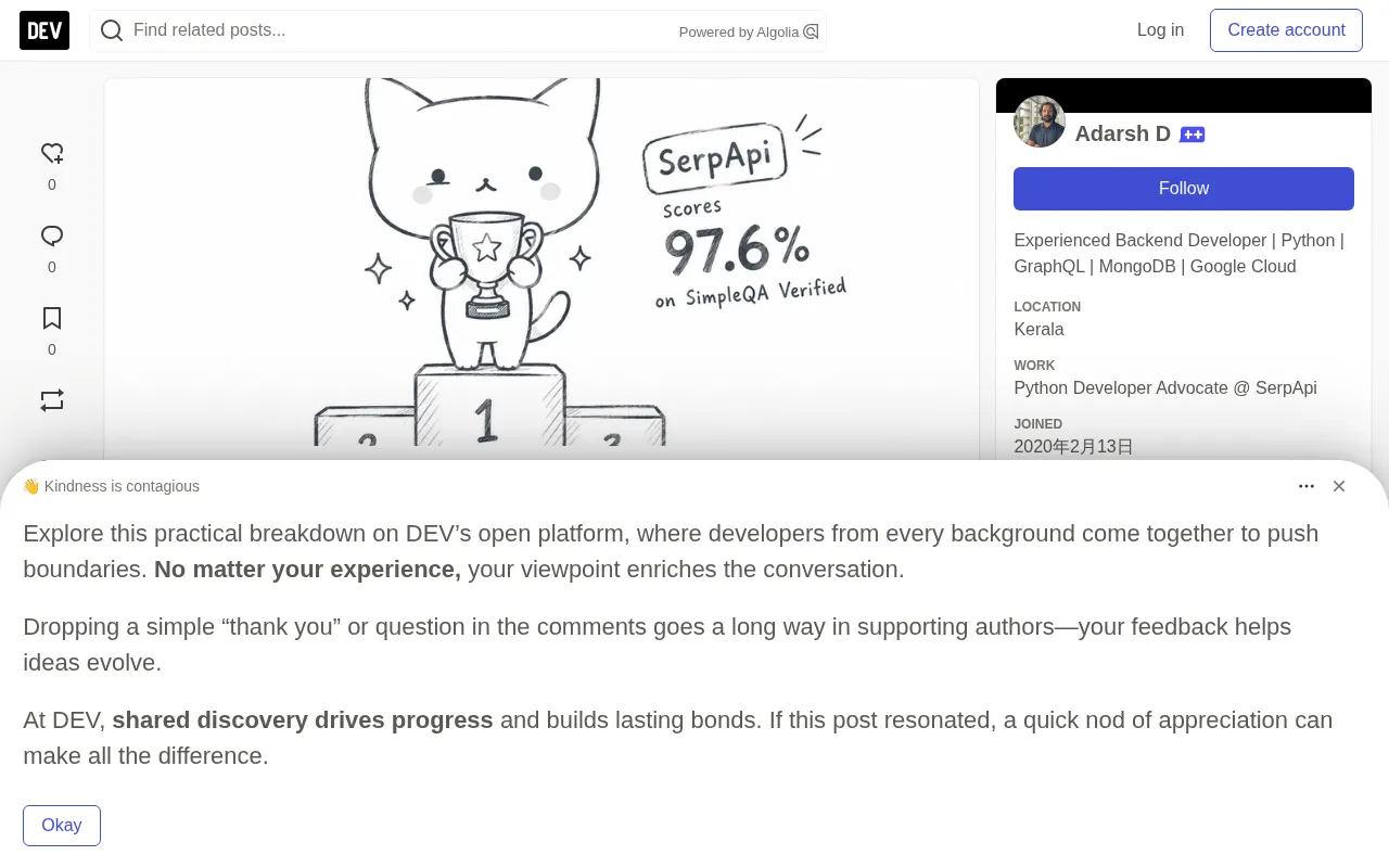SerpApi Achieves 97.6% Accuracy on SimpleQA Verified