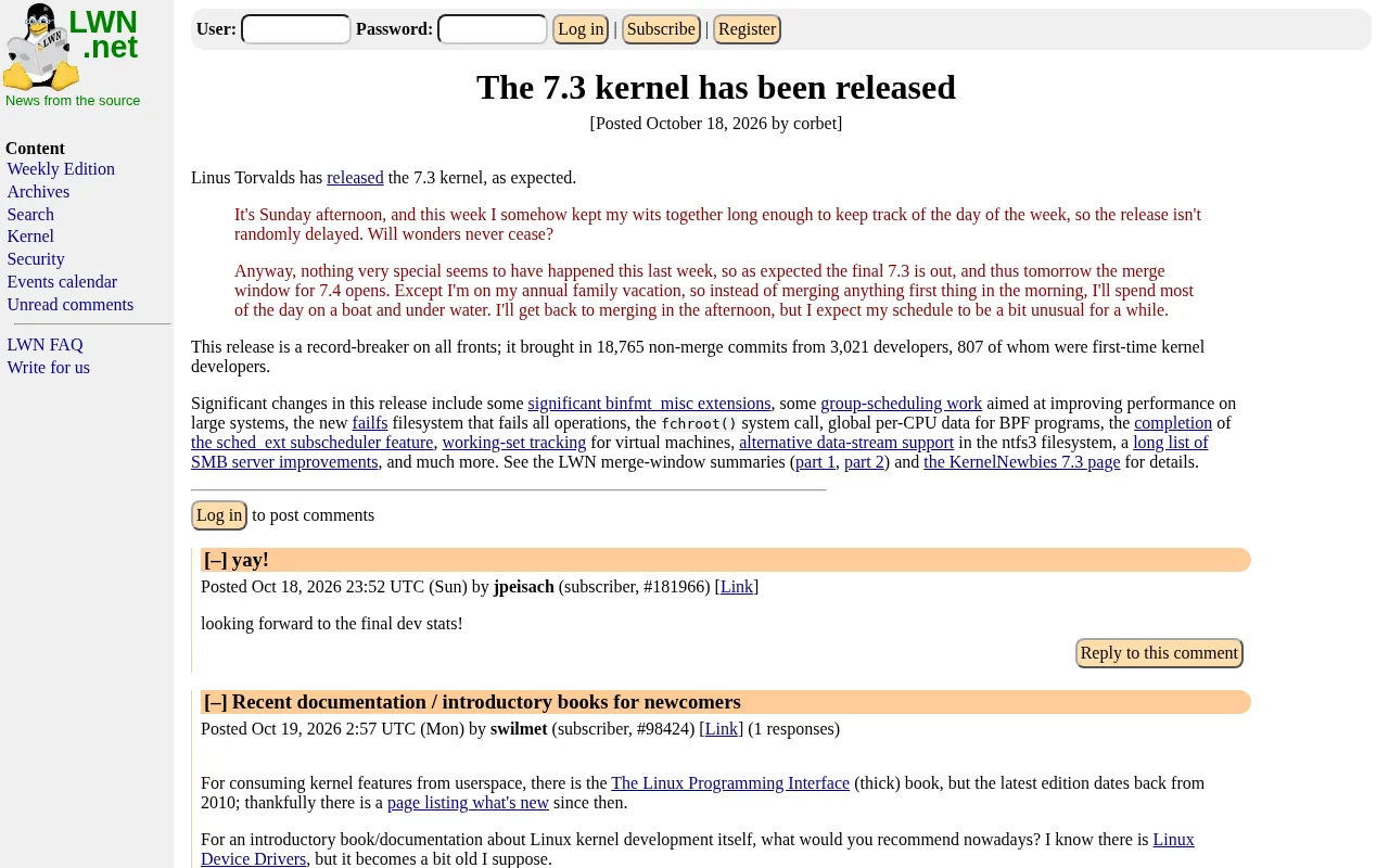 Linux 7.3 Kernel Officially Released: New Features and Community Reaction