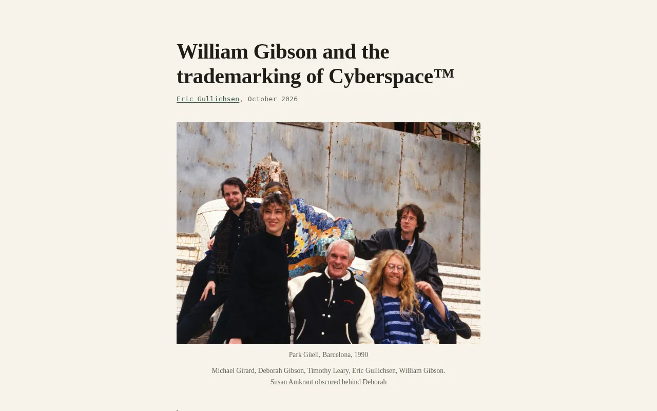 William Gibson and the Trademark Battle Over "Cyberspace"